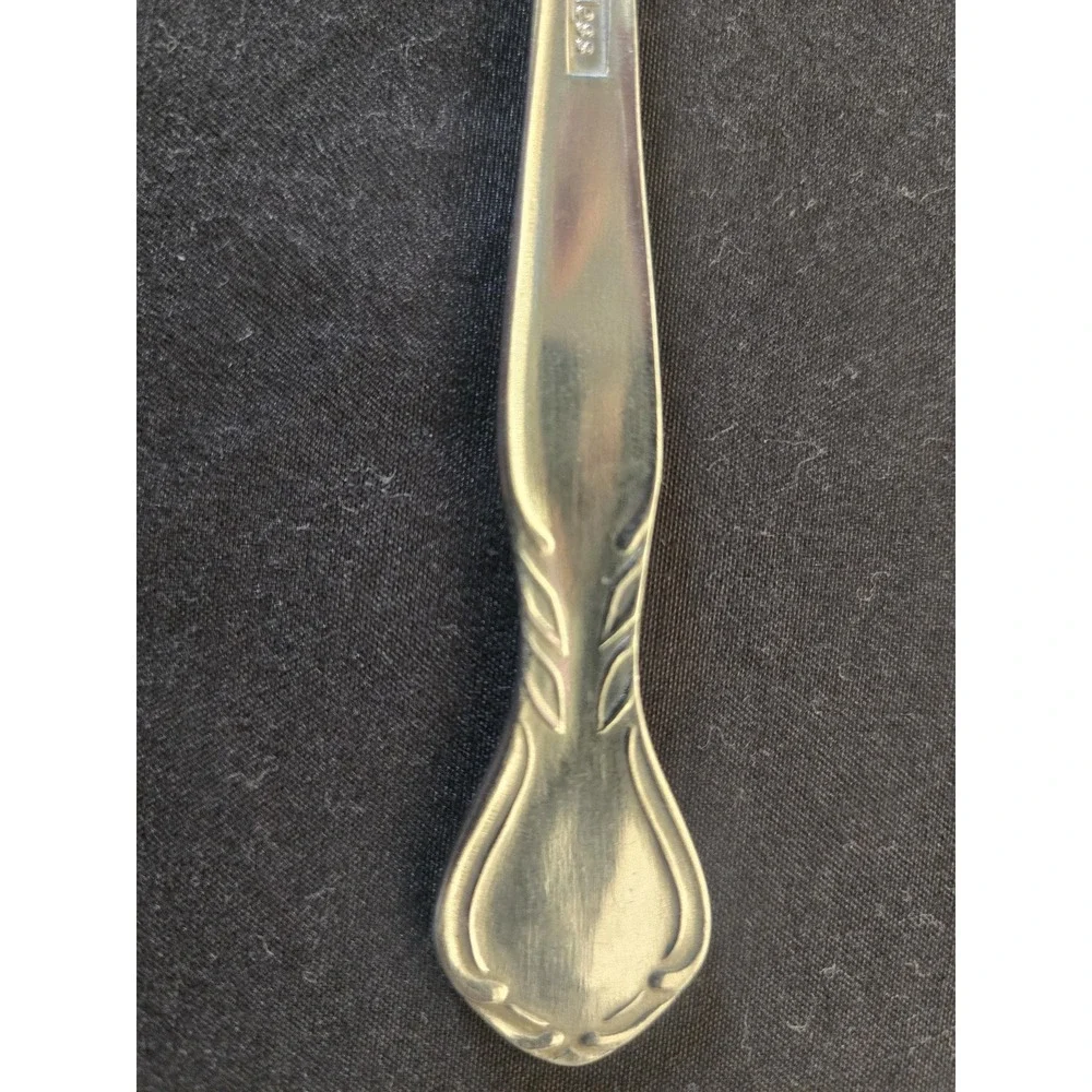 4 Vintage National Stainless Norma Rose Daisy Motif Tablespoons 7.5